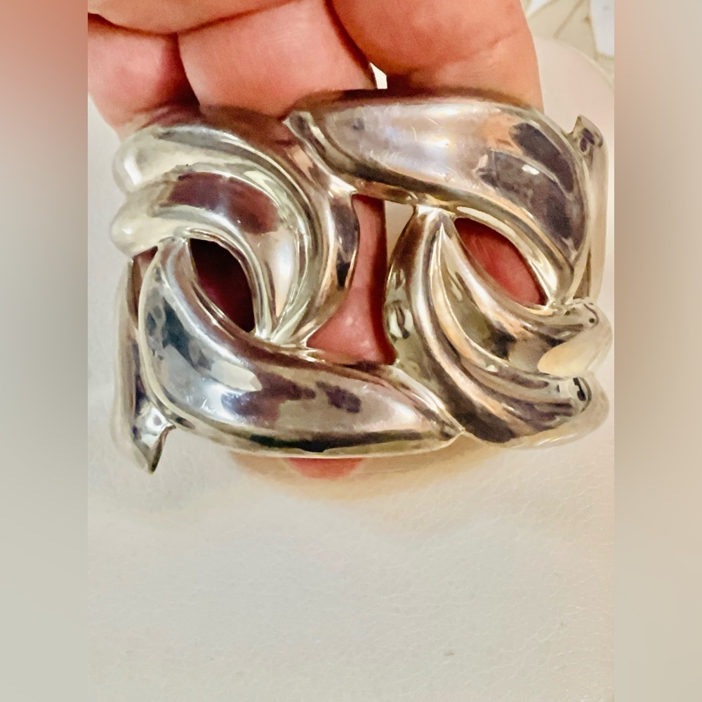 VTG Southwest Mexico Sterling Silver Classic Cuff Bangle Bracelet 86 G Sz 7” - Picture 4 of 10